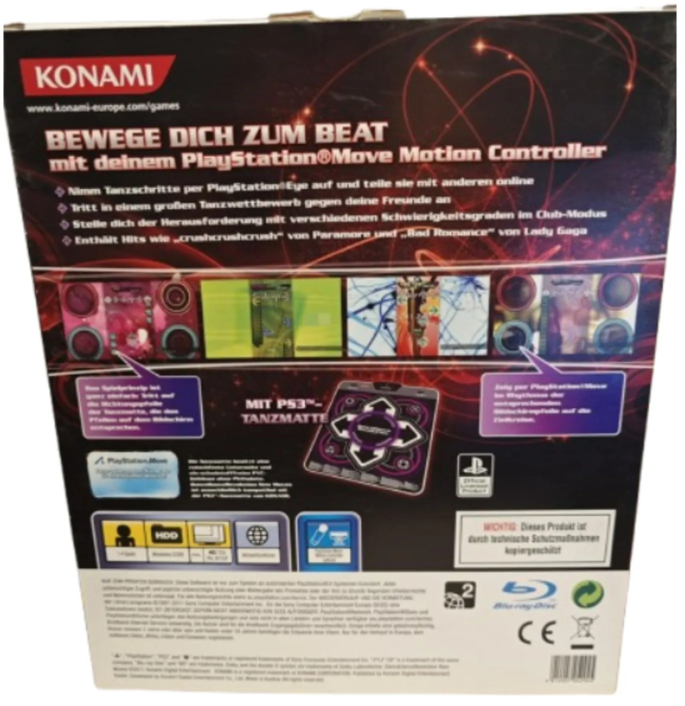 DANCE DANCE REVOLUTION NEW MOVES WITH WIRED DANCE MAT [PS3] - (USED)